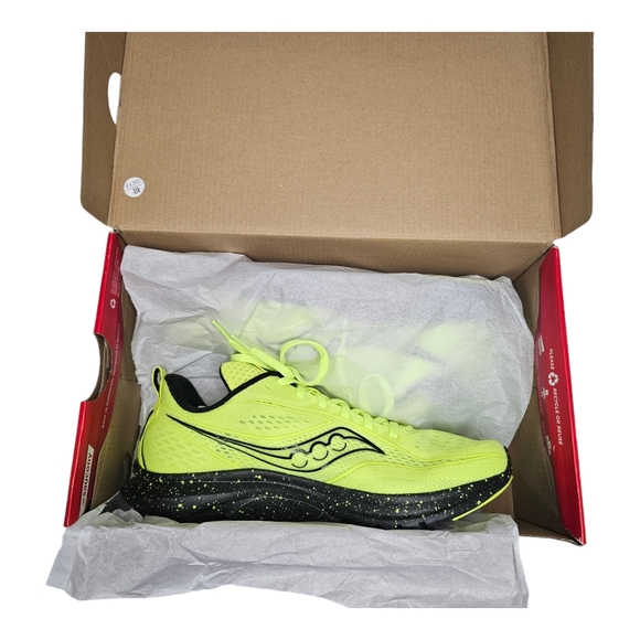 Saucony Kinvara 13 mens Running Shoe, Citron/black Size 7.5 - Picture 1 of 10